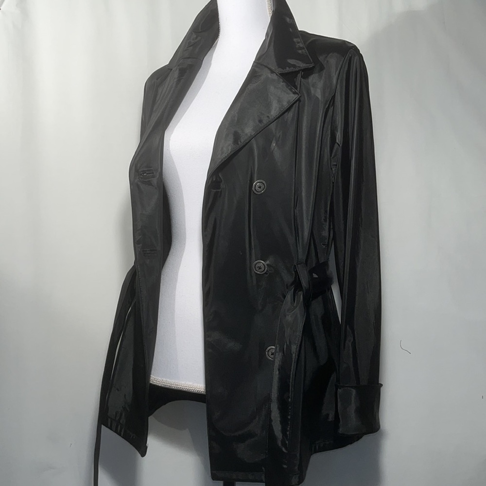 CoolWear Rainwear Double-breasted Trench with self-tie belt in polyester Small - Picture 6 of 11